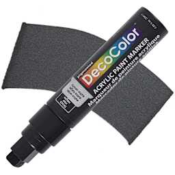 Decocolor Acrylic Jumbo Paint Marker - Black marker and swatch