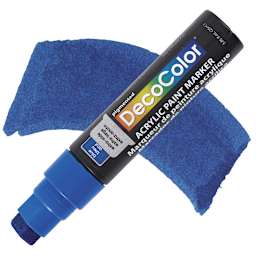 Decocolor Acrylic Jumbo Paint Marker - Blue marker and swatch