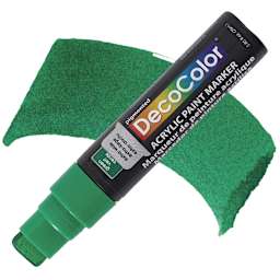 Decocolor Acrylic Jumbo Paint Marker - Green marker and swatch