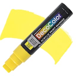 Decocolor Acrylic Jumbo Paint Marker - Yellow marker and swatch