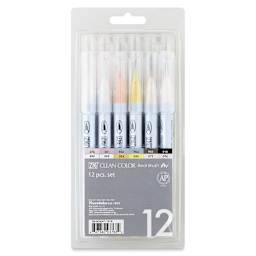 Kuretake Zig Clean Color Real Brush Pens - Front of package of Gentle Colors Set of 12 shown