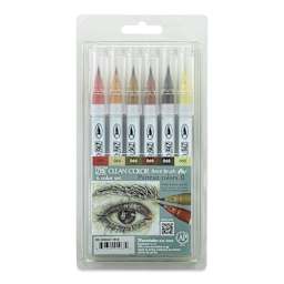 Kuretake Zig Clean Color Real Brush Pens - Portrait Colors II, Set of 6 (front of package)
