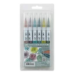 Kuretake Zig Clean Color Real Brush Pens - Smokey Colors, Set of 6 (front of package)