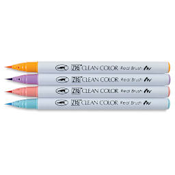 Zig Clean Color Real Brush Pen Set - Components of Pale Colors Set of 4 