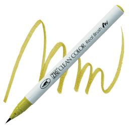 Kuretake Zig Clean Color Real Brush Pen - Dark Yellow pen and swatch
