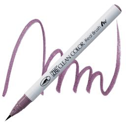 Kuretake Zig Clean Color Real Brush Pen - Plum Gray pen and swatch
