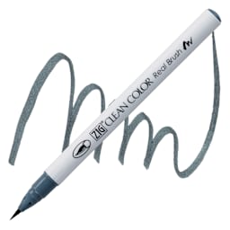 Kuretake Zig Clean Color Real Brush Pen - Dark Agate pen and swatch