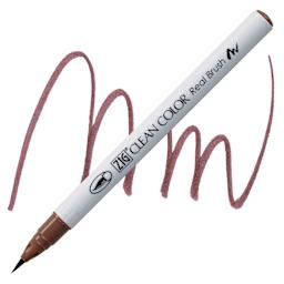 Kuretake Zig Clean Color Real Brush Pen - Mocha Brown pen and swatch