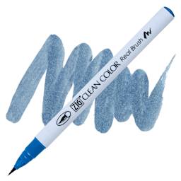 Kuretake Zig Clean Color Real Brush Pen - Dull Blue pen and swatch