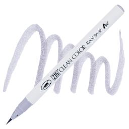 Kuretake Zig Clean Color Real Brush Pen - Fog Gray pen and swatch
