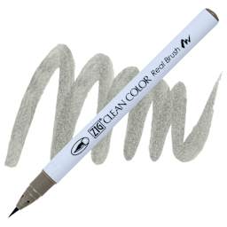 Kuretake Zig Clean Color Real Brush Pen - Gray Green pen and swatch