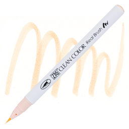 Kuretake Zig Clean Color Real Brush Pen - Medium Beige pen and swatch