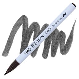 Kuretake Zig Clean Color Real Brush Pen - Natural Gray pen and swatch
