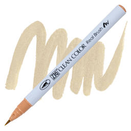 Kuretake Zig Clean Color Real Brush Pen - Oatmeal pen and swatch