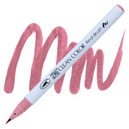 Kuretake Zig Clean Color Real Brush Pen - Pale Rose pen and swatch