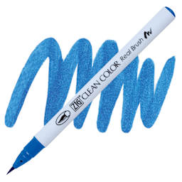 Kuretake Zig Clean Color Real Brush Pen - Persian Blue pen and swatch
