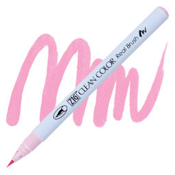 Kuretake Zig Clean Color Real Brush Pen - Sugared Almond Pink pen and swatch