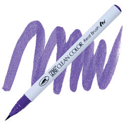 Kuretake Zig Clean Color Real Brush Pen - Violet pen and swatch