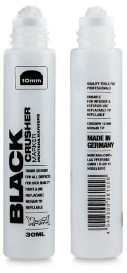 Montana Black Empty Markers - 2 Empty 10 mm Crusher tip markers with caps removed
