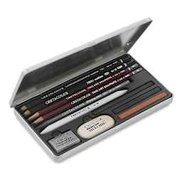 Cretacolor Teacher's Choice Sets - Components of Beginner's set shown in tin