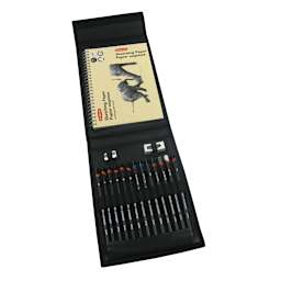 Derwent Sketching Wallet Set, 17 Pieces, open