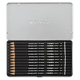 Lyra Rembrandt Art Design Graphite Pencil Set - Hinged box open showing 12 pencils inside