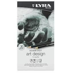 Lyra Rembrandt Art Design Graphite Pencil Set - Front view of package of 12