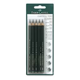 Faber-Castell 9000 Jumbo Pencils - Front of blister package of Set of 5