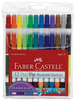 DuoTip Washable Markers - Front of package of Set of 12 Markers