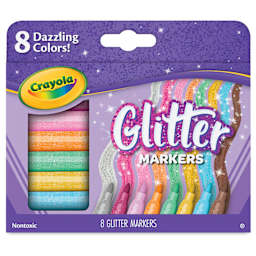 Crayola Glitter Markers - Dazzling Colors, Set of 8, front of the packaging
