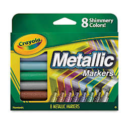 Crayola Metallic Markers - Front of package showing markers in window slot