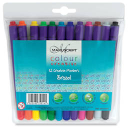 Colour Creative Markers - Front of package of Set of 12 Broad Nib Markers