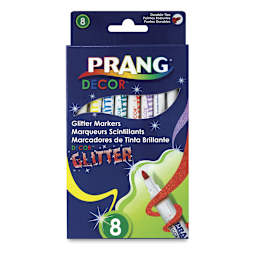 Prang Decor Glitter Markers - Front of package of Set of 8 Markers
