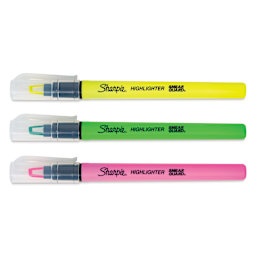 Sharpie Clear View Highlighters - Set of 3, Stick Style, laid out with caps on