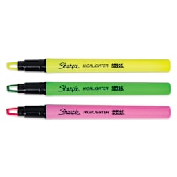 Sharpie Clear View Highlighters - Set of 3, Stick Style, laid out