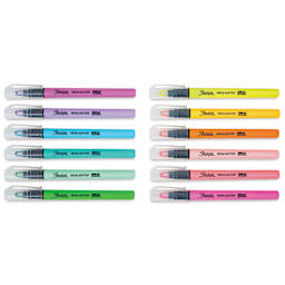 Sharpie Clear View Highlighters - Set of 12, Assorted Colors, Stick Style, out of packaging