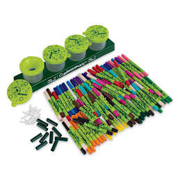 Jolly Booster XL Marker Sets - 84 Markers with extra caps and tips in front of 4 Marker storage cups