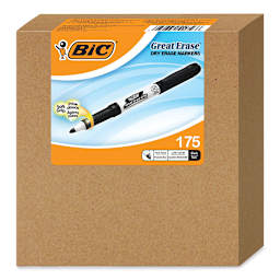 Bic Great Erase Grip Dry Erase Marker - Package of 175 Markers shown with label
