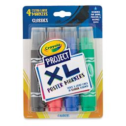 Crayola Project XL Poster Markers - Set of 4, Classic Colors (front of package)