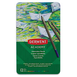 Derwent Academy Watercolor Pencils - Front of package of Set of 12
