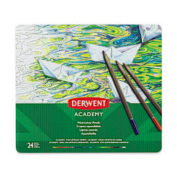 Derwent Academy Watercolor Pencils - Front of package of Set of 24