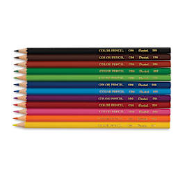 Pentel Arts Color Pencil Sets - 12 pencils shown stacked horizontally