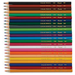 Pentel Arts Color Pencil Sets - 24 pencils shown stacked horizontally