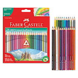 Faber-Castell Grip Colored EcoPencils - Set of 24, colored pencils outside of the packaging