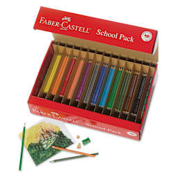 Faber-Castell Grip Colored EcoPencils - Set of 300, colored pencils organized in box and drawing