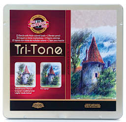 Tritone Pencil Sets 24-Pencil Tin   Carded - Peggable