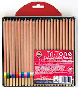 Tritone Pencil Sets 24-Pencil Tin   Carded - Peggable