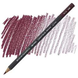 Caran D'Ache Museum Aquarelle Pencil - Crimson Aubergine pencil and swatch