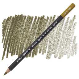 Caran D'Ache Museum Aquarelle Pencil - Olive Brown pencil and swatch