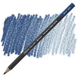 Caran D'Ache Museum Aquarelle Pencil - Permanent Blue pencil and swatch